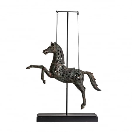 Stil de design - Statueta cal lemn tropical si bronz|Statuete contemporane elegante