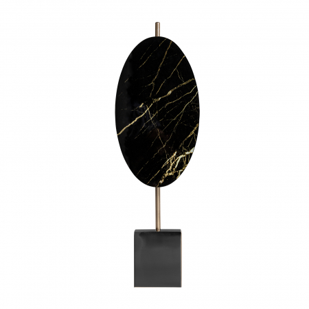 Obiecte decorative - Statueta Art Deco neagra si aurie din alama si cristal - Lux si rafinament