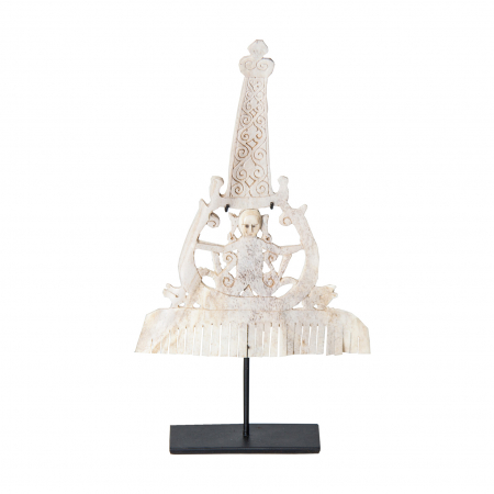 Stil de design - Statueta etnica lemn tropical si fier|Statuete decorative