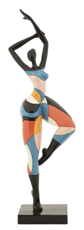 Statueta design rubic femeie dansand rasina colorata 11x38 - CreativDeco.ro