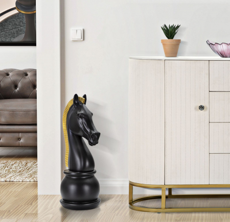 Statueta Cal Sah Negru Decorativ | CreativDeco [1]