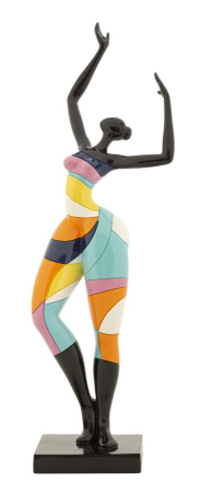 Statueta femeie dansand stil rubic rasina lacuita multicolora 12x38 - CreativDeco.ro