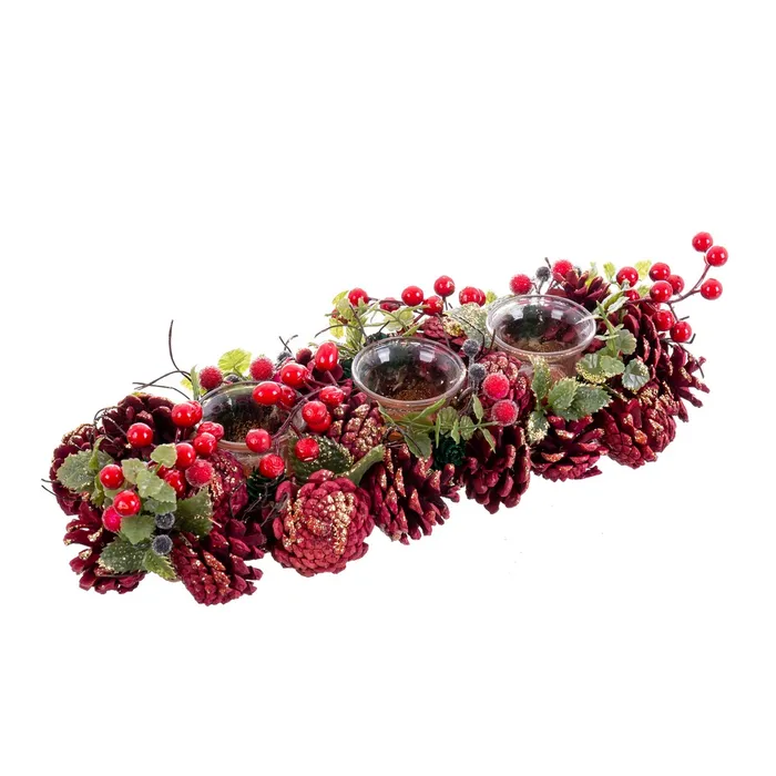 MEGA PROMOTII - Suport pentru 3 Lumanari CreativDeco - Atmosfera Festiva pentru Masa de Craciun