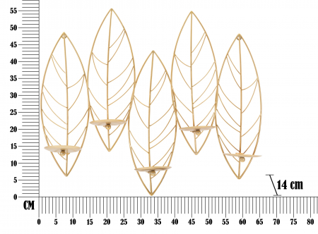 Aplica perete Leaf 5 lumanari decor natural CreativDeco [4]
