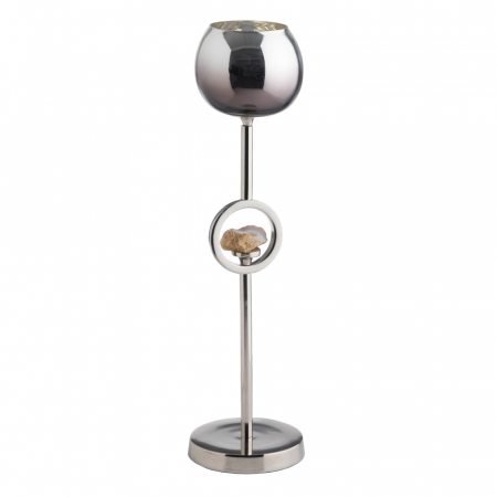 MEGA PROMOTII - Suport Lumanare Argintiu CreativDeco - Accesoriu Elegant pentru Decor Glam
