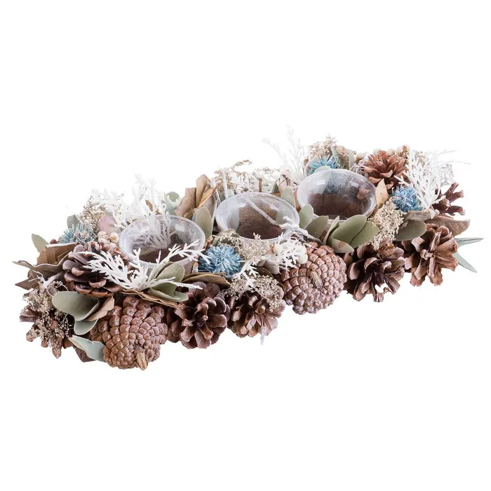 Obiecte decorative - Suport lumanari CreativDeco - Decor festiv alb albastru