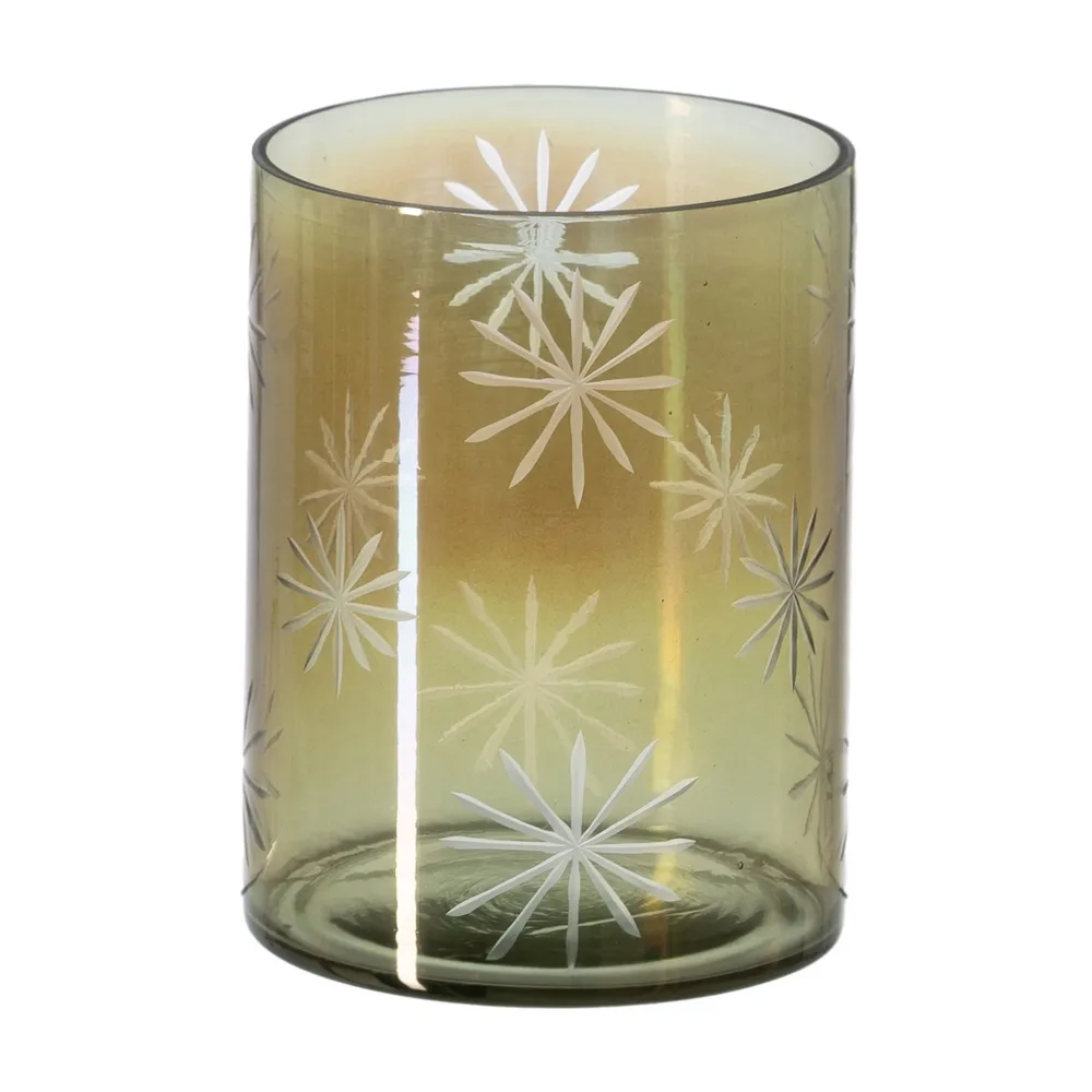 Suporturi Lumanari, Sfesnice - Suport de lumânări verde din cristal gravat|creativdeco.ro