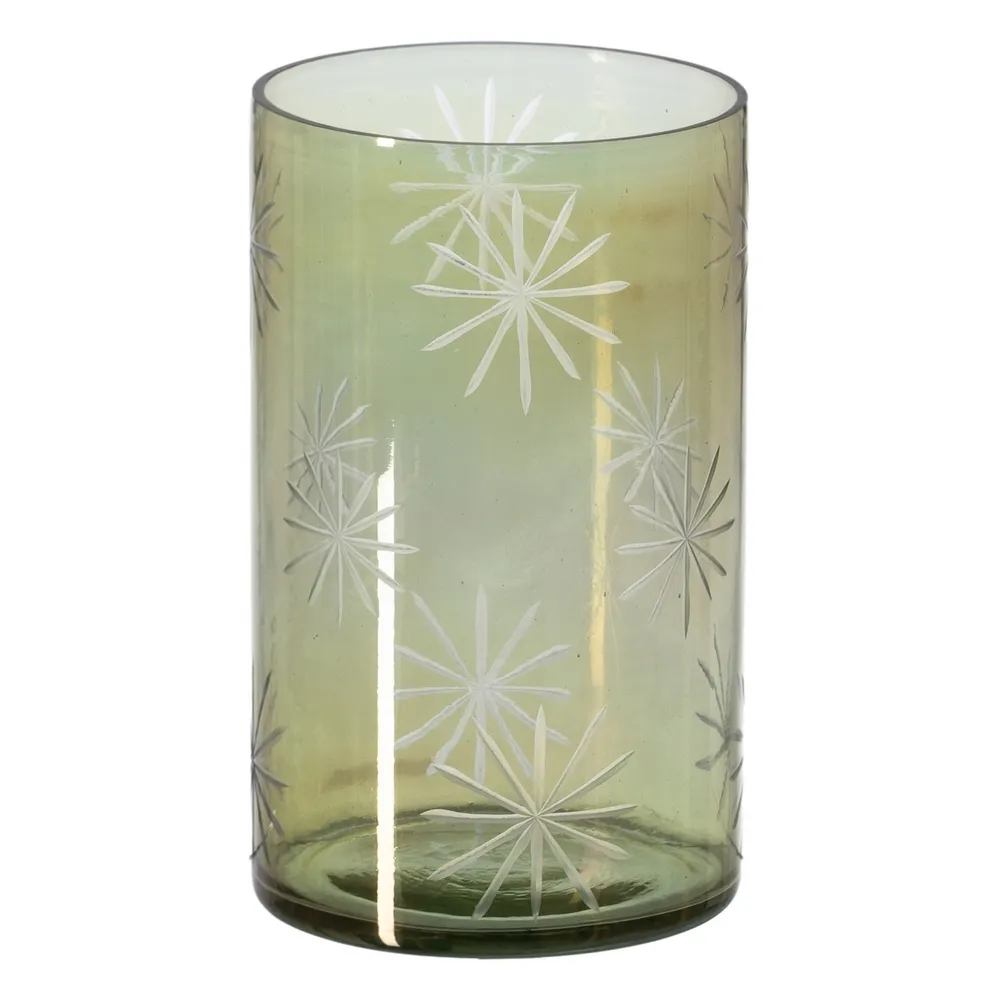 Suporturi Lumanari, Sfesnice - Suport de lumânări verde din cristal gravat|creativdeco.ro