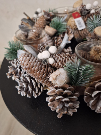 Suport Lumanari Festiv CreativDeco - Decor de Craciun cu Conuri de Pin [2]