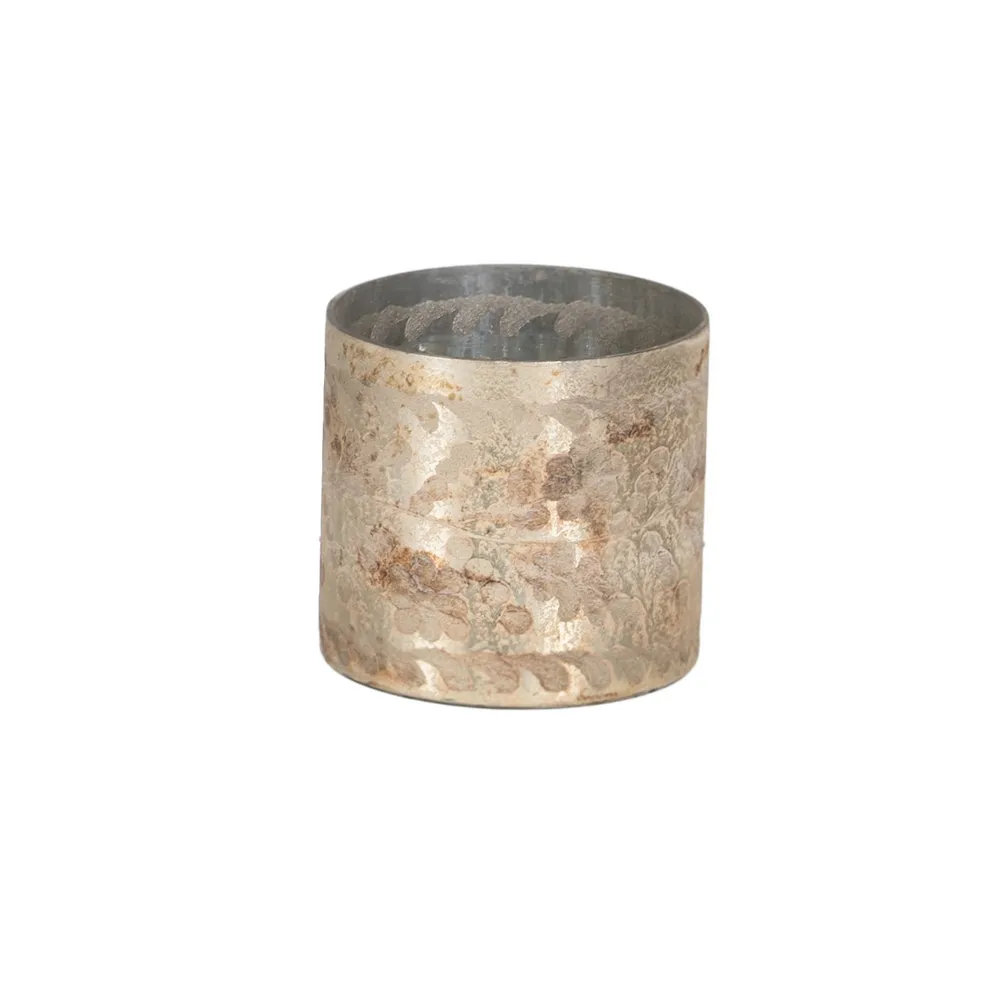 Obiecte decorative - Suport de lumânări alb perlat antichizat|creativdeco.ro