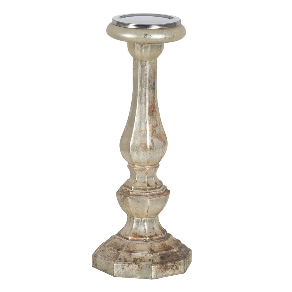 Obiecte decorative - Suport de lumânări alb perlat antichizat|creativdeco.ro
