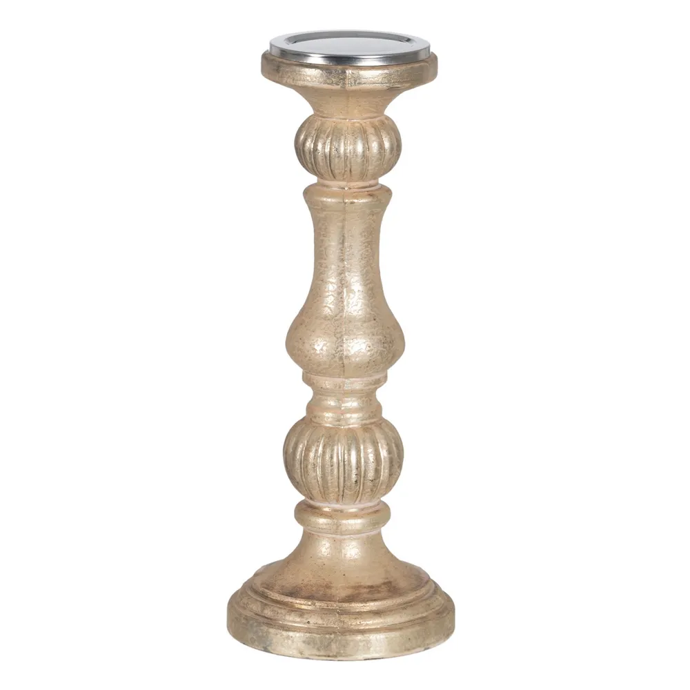 Obiecte decorative - Suport de lumânări alb perlat antichizat|creativdeco.ro