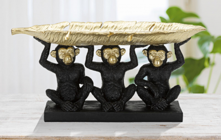 Suport decorativ trei maimute cu platou - CreativDeco.ro [5]