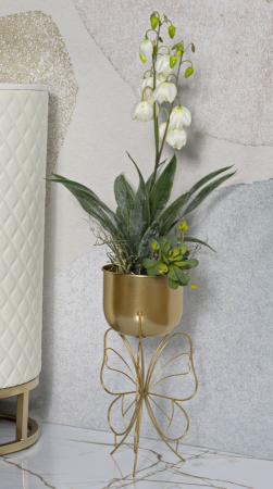 Suport Flori Auriu cu Fluturi | Decor Artistic | CreativDeco [1]