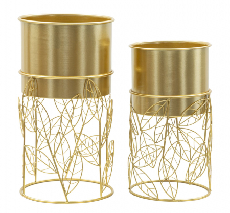 Obiecte decorative - Set 2 Suporturi Flori Aurii | Decor Sofisticat | CreativDeco