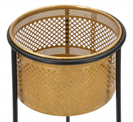 Suport flori Simply, negru/auriu [3]
