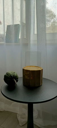 Suport lumanare ceramic cu baza aurie Ary Clay [2]