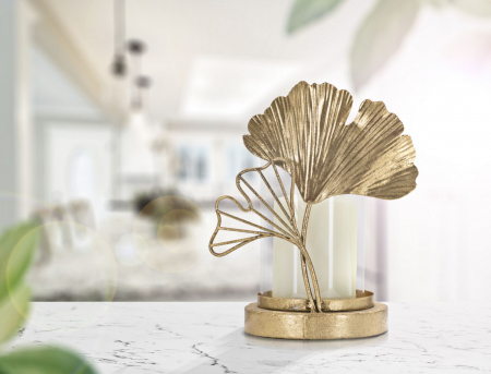 Suport lumanari ginkgo biloba simbol armonie CreativDeco [1]