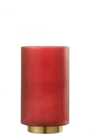 Suport lumanare rosu din sticla cu baza aurie Red | creativdeco.ro [1]