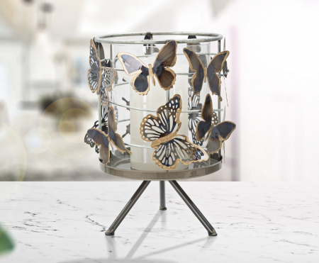 Suport lumanari fluturi 3D decor Glam CreativDeco [5]