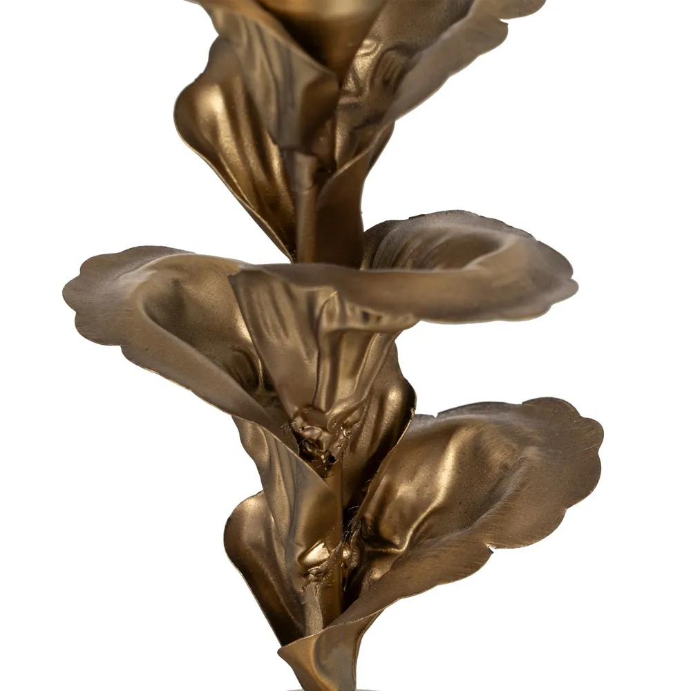 Suport Lumanare Leaves Auriu, Metal - CreativDeco.ro [4]