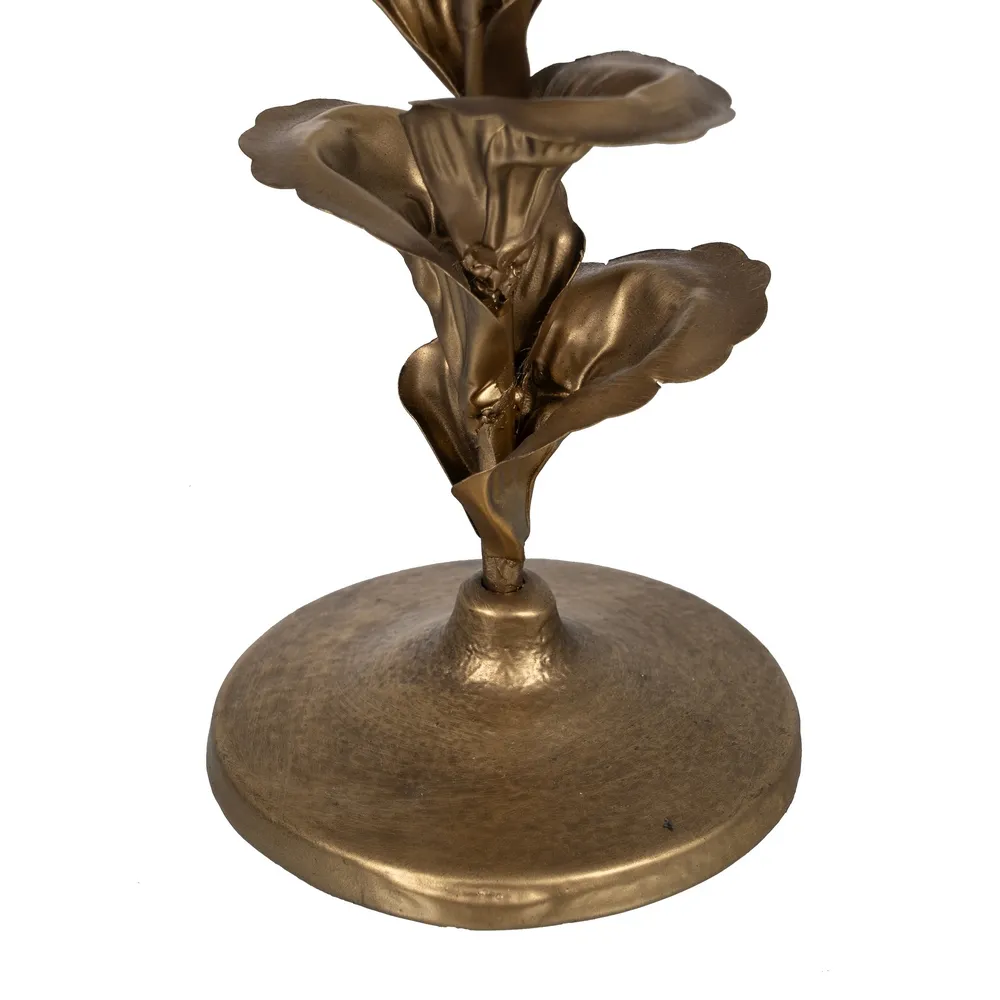 Suport Lumanare Leaves Auriu, Metal - CreativDeco.ro [3]