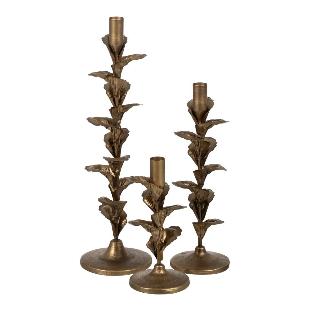 Suport Lumanare Leaves Auriu, Metal, CreativDeco.ro [5]