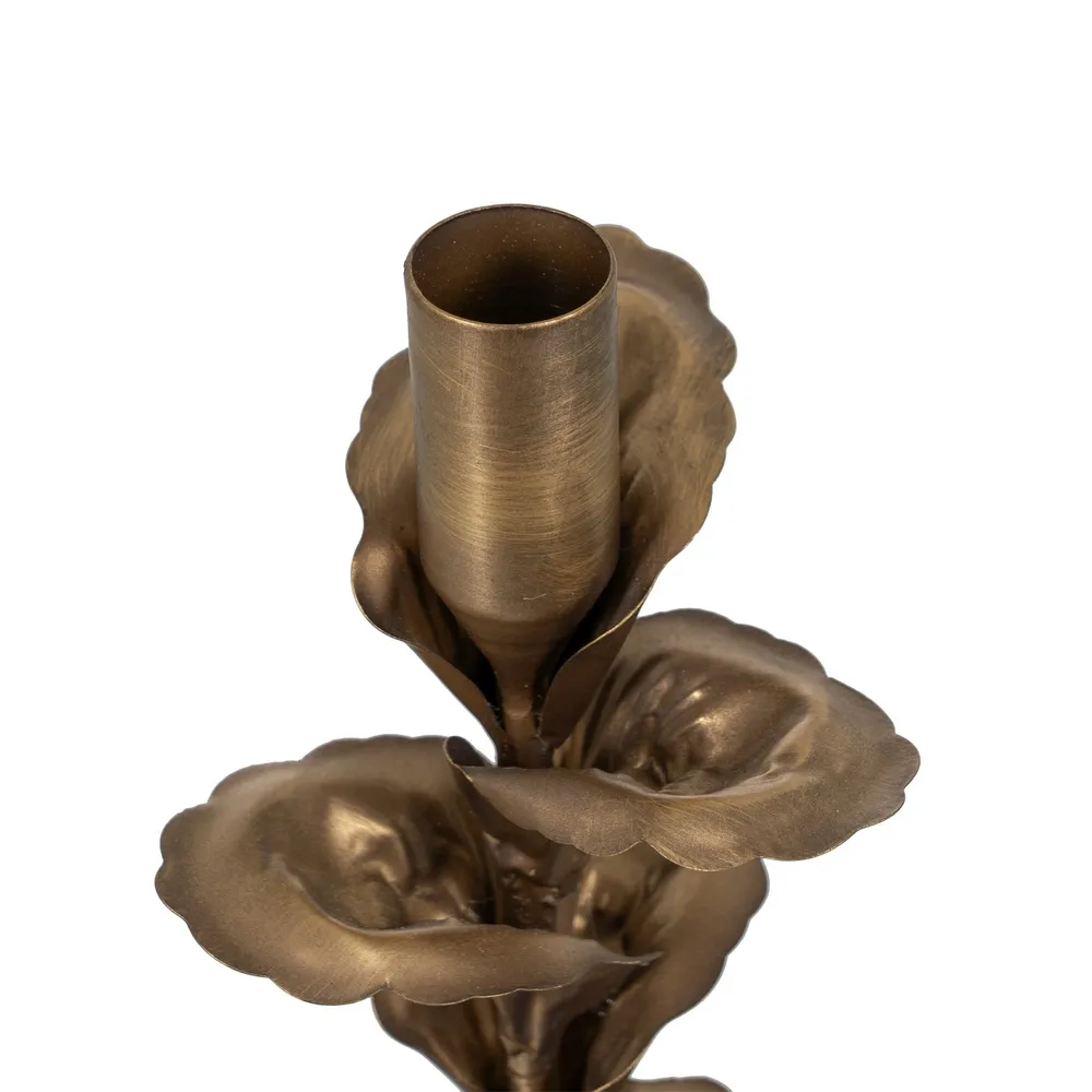 Suport Lumanare Leaves Auriu, Metal, CreativDeco.ro [1]