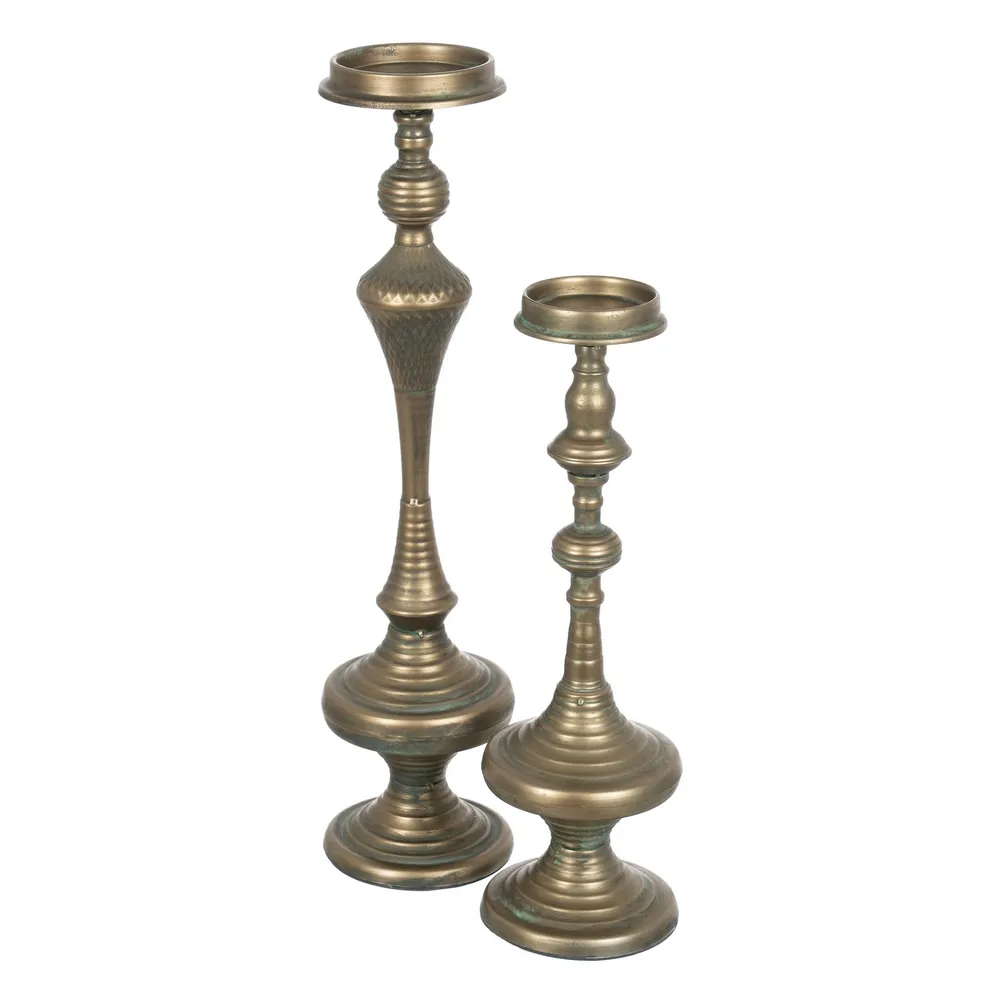 Suport Lumanare vintage din metal auriu, Old - CreativDeco.ro [3]