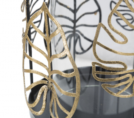 Suport lumanari Foglie Gold frunze monstera CreativDeco [3]