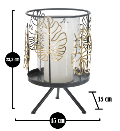 Suport lumanari Foglie Gold frunze monstera CreativDeco [5]