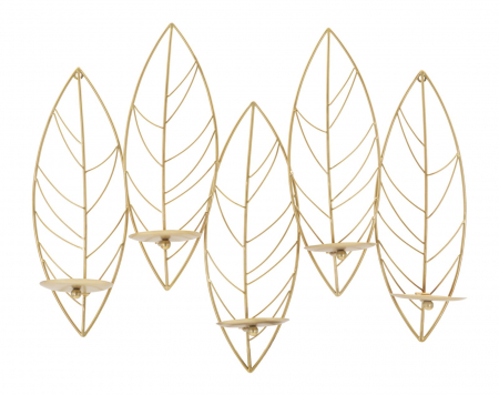 Decoratiuni perete - Aplica perete Leaf 5 lumanari decor natural CreativDeco