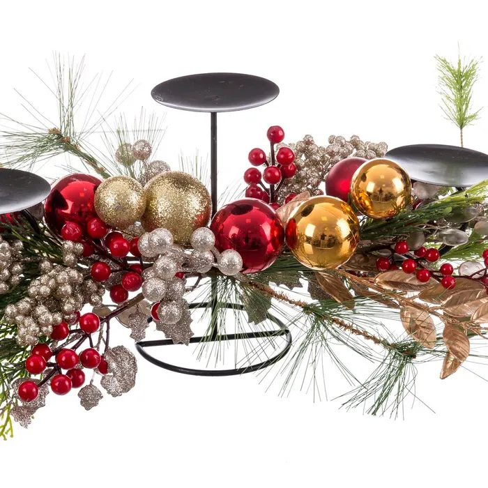 Suport lumânări decorativ vâsc Crăciun|Decoruri festive sofisticate [1]