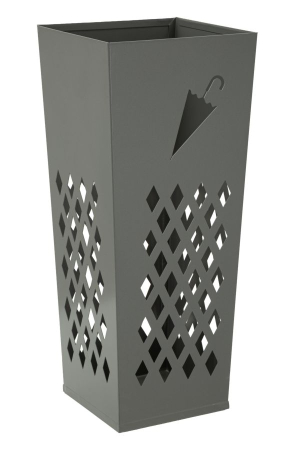 Suport Umbrela - Suport pentru umbrele din metal gri cu decupaje geometrice romb
