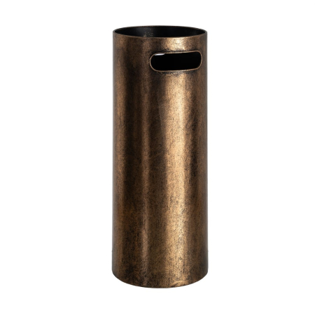 Obiecte decorative in Stil Contemporan - Suport pentru umbrele din metal negru cu patină de cupru și suprafață netedă lângă o ușă de lemn