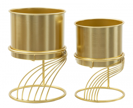 Obiecte decorative - Suporturi Flori Spirala Aurie | Design Modern | CreativDeco