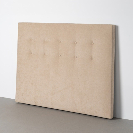 Tablii pat in Stil Scandinav - Tăblie de pat din stofă bej cu design capitonat