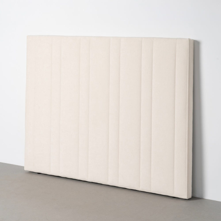 Mobilier - Tăblie de pat din stofă crem cu striații verticale
