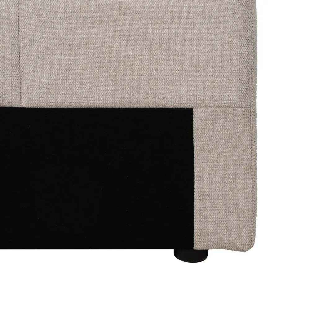 Tablie de pat dublu bej tapitata | Paturi confortabile [4]