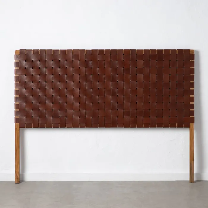 Tablie de pat dublu din lemn si piele | Paturi contemporane [0]