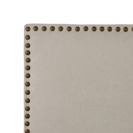 Tăblie pat tapițată bej gri weave cu margini decorative [1]