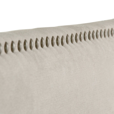 Tăblie pat tapițată bej gri weave cu margini decorative [3]