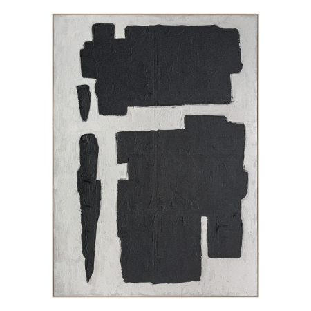 Decoratiuni perete in Stil Scandinav - Tablou abstract alb-negru pânză ramă lemn Ciro