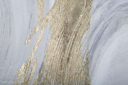 Tablou cercuri aurii fundal gri 150x60 cm – artă abstractă pictată manual [2]