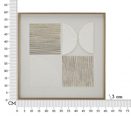 Tablou grafic alb auriu 60x60 cm – texturi moderne cu design simetric [5]