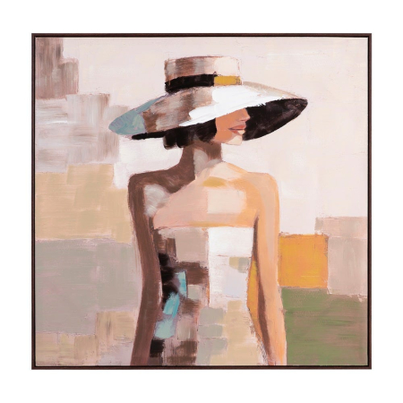 Decor tematic - Tablou abstract siluetă feminină cu pălărie