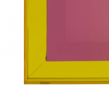 Tablou colorat roz-violet cu ramă galbenă – print lucios vertical [2]