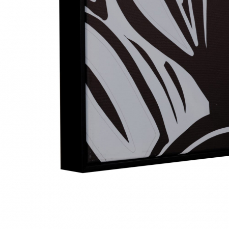 Tablou alb-negru cu flori stilizate pe canvas – orientare verticală [3]