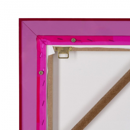 Tablou geometric galben-orange-roz cu ramă acrilică roz – vertical 80x120 cm [4]