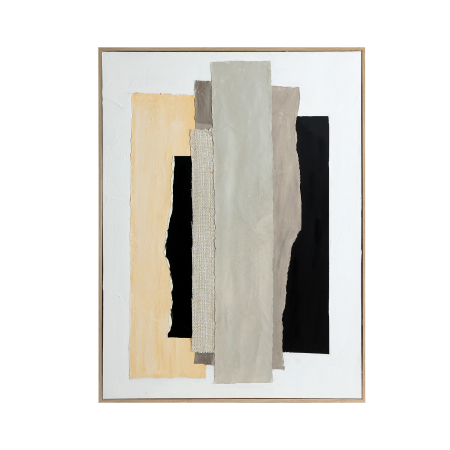 Decoratiuni perete in Stil Contemporan - Tablou abstract în tonuri neutre cu accente negre Gioele